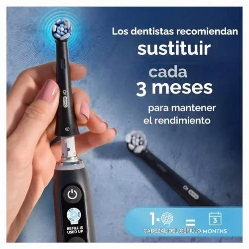 Oral-B ▫️ Cabeças de escova de substituição da Série iO Ultimate Clean Black, cabeças redondas originais, cerdas CrissCross, remoção de placa bacteriana, 3 4