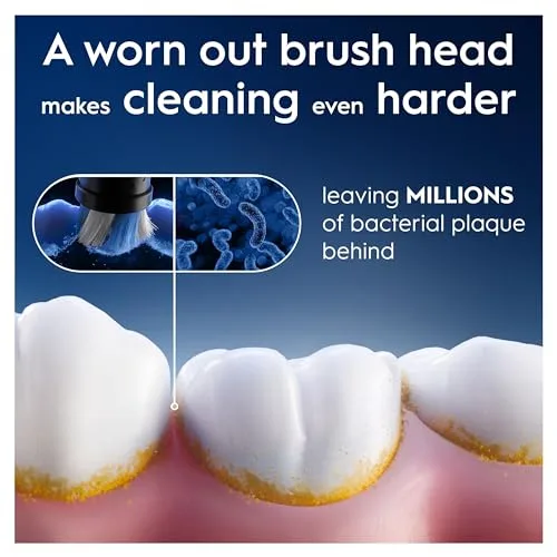 Oral-B ▫️ Cabeças de escova de substituição da Série iO Ultimate Clean Black, cabeças redondas originais, cerdas CrissCross, remoção de placa bacteriana, 3 5