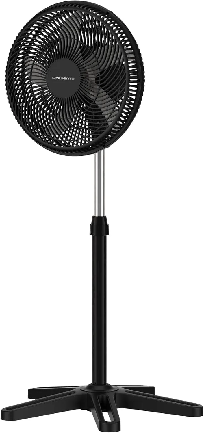 Rowenta ▫️ Ventilador de pé Turbo Essential, potente, 3 velocidades, design resistente, menor consumo de energia, VU3110F3, 35 m³/min, 3 velocidades