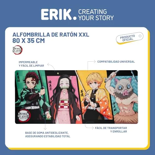 Grupo Erik ▫️ Demon Slayer Tapete de Secretária - Tapete de rato XXL 2