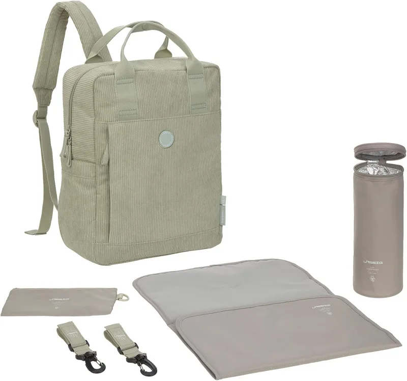 Lässig ▫️ Mochila-mudador com trocador, gancho para carrinho de bebé, suporte para biberão Fabricada de forma sustentável/Vividal Backpack