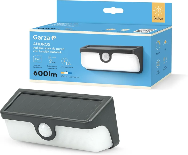 Garza ▫️ LED APLIQUE SOLAR SOLAR ANDROS 600LM 40K