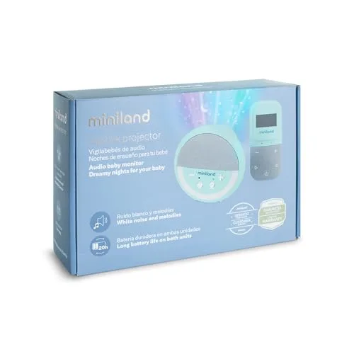 Miniland ▫️ Monitor de bebés com áudio digital e projetor, monitor para bebés com projetor de luzes e ruído branco, sensor de temperatura e humidade, áudio bidirecional, alcance de 300 m 7