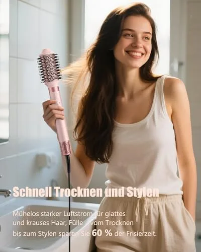 MESCOMB ▫️ Escova de Ar Quente e Secador, [5 em 1] Conjunto multifuncional de modelador desmontável Air Styler com iões negativos: secador, modelador e escova térmica para cabelo seco, liso e encaracolado 4