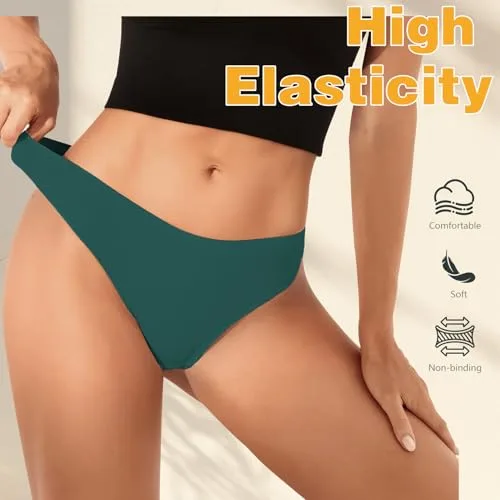 TDONE ▫️ Cuecas sem costuras para mulher, cuecas invisíveis para senhora que não marcam a roupa interior, respiráveis, de cintura baixa, elásticas, estilo hipster, macias e confortáveis, embalagem múltipla (5 unidades) 3