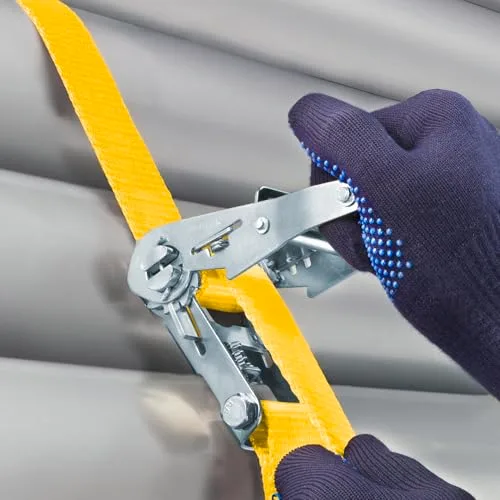 Cornat ▫️ Connex B34409 - Cinta de fixação (2 unidades, 5 m x 25 mm, capacidade máxima de carga de 245 kg, com catraca padrão e ganchos em forma de S, em polipropileno/cinta/segurança de carga/cinta de 2