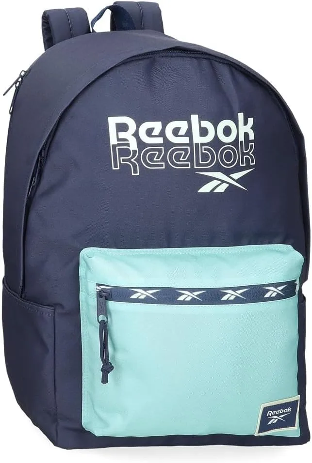 Reebok ▫️ Andrew, mochila escolar, mochila azul e rosa, em poliéster, alças largas, ergonómicas e almofadadas, vários compartimentos, por Joumma Bags