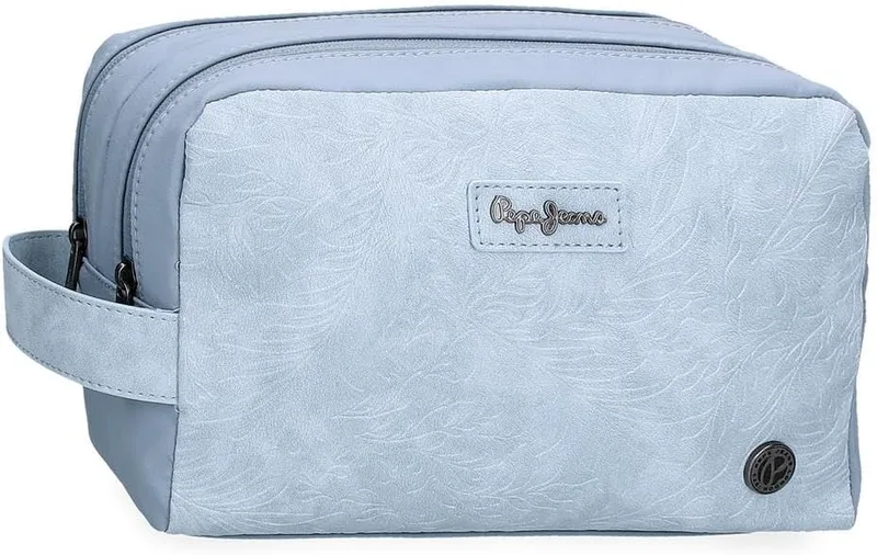 Pepe Jeans ▫️ Jana Blue Toilet Bag 26x16x12 cms Poliéster com detalhes em pele sintética por Joumma Bags