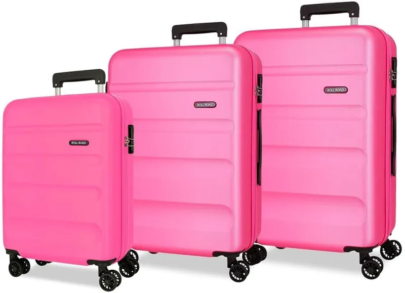 ROLL ROAD ▫️ Mala rígida Flex em ABS, material único, fecho de combinação lateral, 4 rodas duplas, bagagem de mão, interior prático com um compartimento