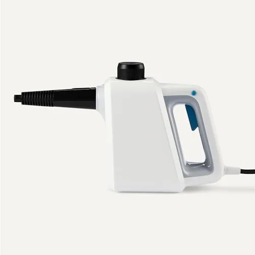 Amazon Basics ▫️ Limpador a vapor portátil para uso doméstico com 9 acessórios, jato de vapor potente de 1000 W, depósito de 250 ml, branco 5