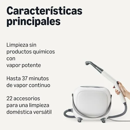 Amazon Basics ▫️ Limpador a Vapor Multiusos com 22 acessórios, depósito de 1,5 L, 1500 W, branco 2