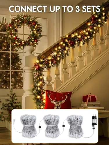 ARKOCHIC ▫️ 30 m de luzes de Natal para exterior, 300 luzes LED para árvore de Natal em branco quente 6