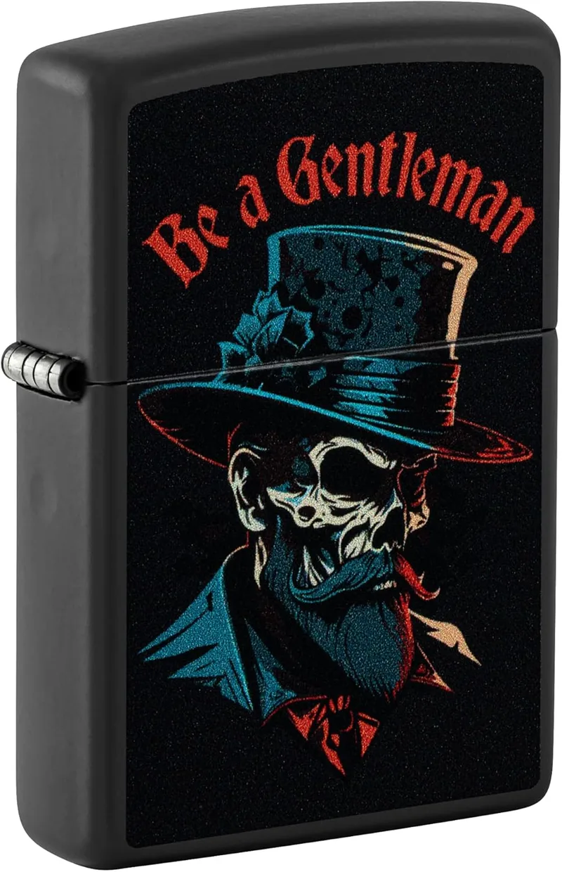 Zippo ▫️ Isqueiro - Be A Gentleman, Gray Dusk, Color Image - Recarregável - Reutilizável - Design à prova de vento - Caixa de presente - Fabricado nos EUA - Isqueiro - Be A Gentleman, Gray Dusk, Color Image - Recarregável - Reutilizável - Design à prova de vento - Caixa de presente - Fabricado nos E