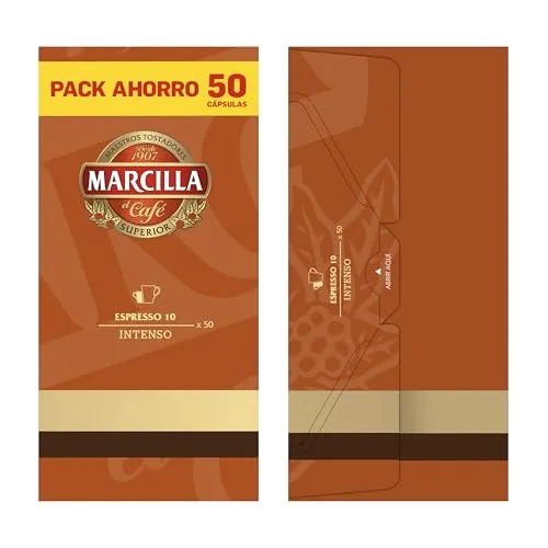 Marcilla ▫️ Cápsulas de Café Intenso | Intensidade 10 | 50 Cápsulas Compatíveis com Nespresso 3