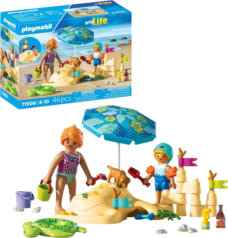 PLAYMOBIL ▫️ Férias na Praia | Diversão em Família na Praia | Brinquedo para maiores de 4 anos | Presente ideal para crianças | Aventura na Praia com bonecos e acessórios | 71906