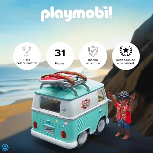 PLAYMOBIL ▫️ Collector Cars | Volkswagen T1 Camper | Carro de coleção para adultos e crianças | com autocolantes para personalizar | Presente para fãs de carros | Design detalhado | 71857 2