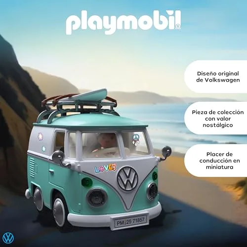 PLAYMOBIL ▫️ Collector Cars | Volkswagen T1 Camper | Carro de coleção para adultos e crianças | com autocolantes para personalizar | Presente para fãs de carros | Design detalhado | 71857 3