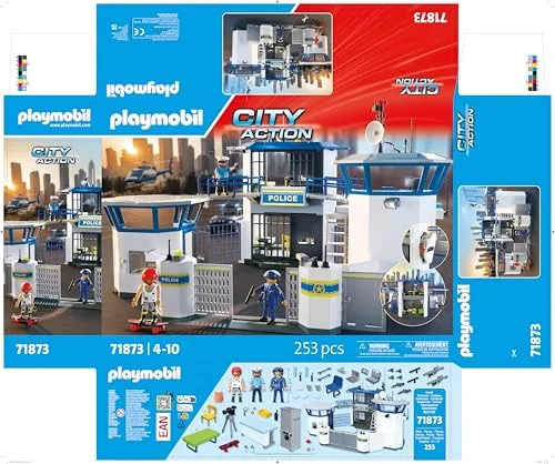 PLAYMOBIL ▫️ Action Heroes | Esquadra da Polícia | Brinquedo policial | Brinquedo de aventuras para crianças com mais de 4 anos | Estimula o jogo de representação e a criatividade | com bonecos e acessórios | 71873 7