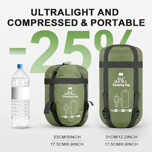 TANSTRIDER ▫️ Sacos-de-dormir para adultos para climas quentes, leves, compactos, ultraleves, para mochileiros, impermeáveis, dobráveis, com saco de compressão gratuito, ideais para acampamentos de verão e caminhadas 3
