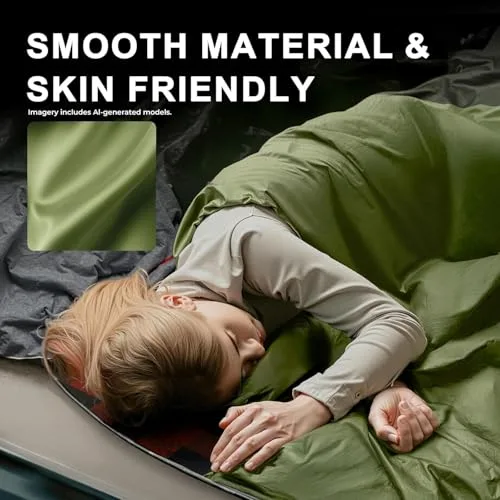 TANSTRIDER ▫️ Sacos-de-dormir para adultos para climas quentes, leves, compactos, ultraleves, para mochileiros, impermeáveis, dobráveis, com saco de compressão gratuito, ideais para acampamentos de verão e caminhadas 5