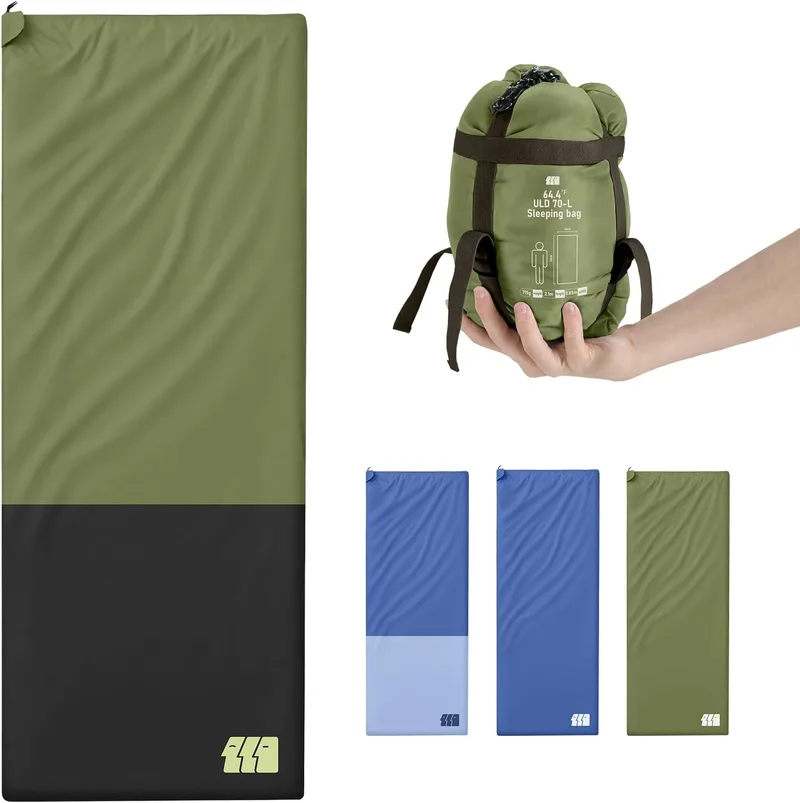 TANSTRIDER ▫️ Sacos-de-dormir para adultos para climas quentes, leves, compactos, ultraleves, para mochileiros, impermeáveis, dobráveis, com saco de compressão gratuito, ideais para acampamentos de verão e caminhadas