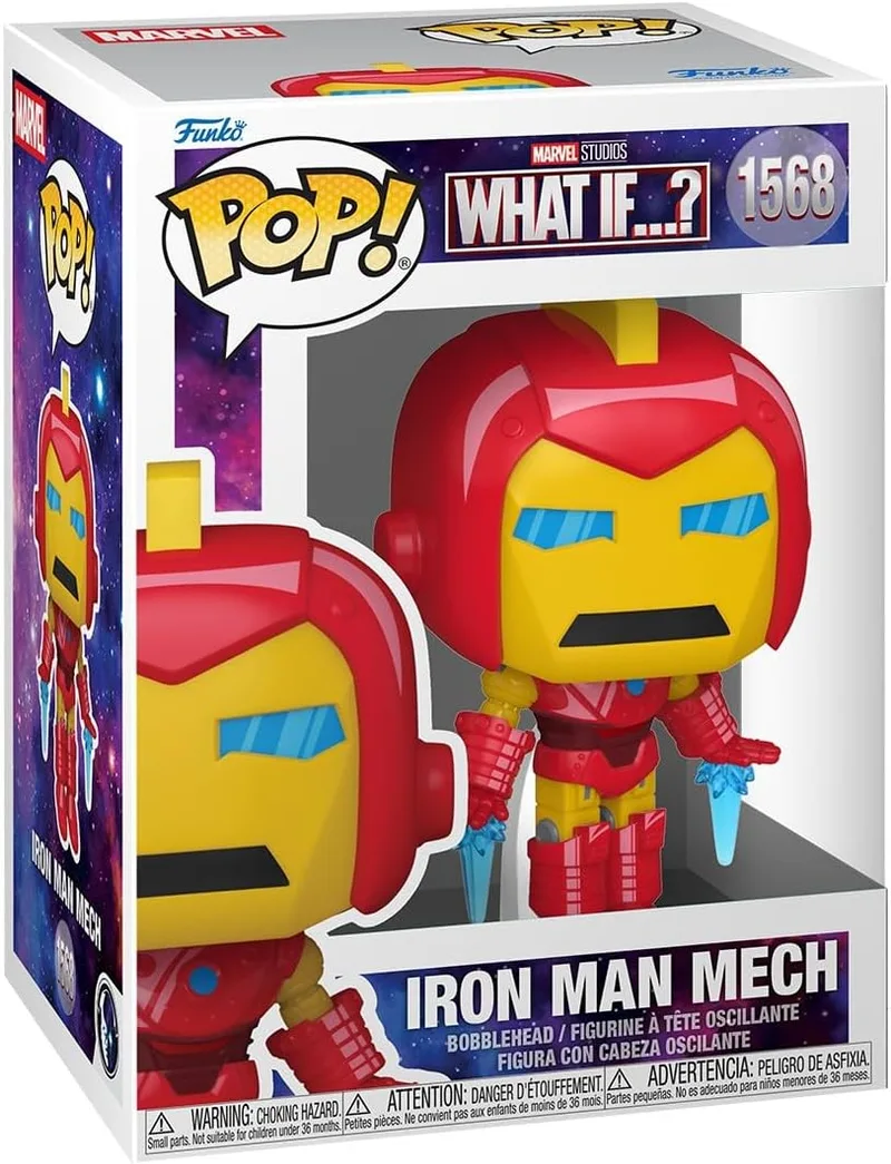 Funko ▫️ Pop! Marvel: What If - Homem de Ferro - Figura de Vinil Colecionável - Ideia para Prenda - Mercadoria Oficial - Brinquedos para Crianças e Adultos - Fãs de Super-Heróis - Bonecas Coleccionáveis