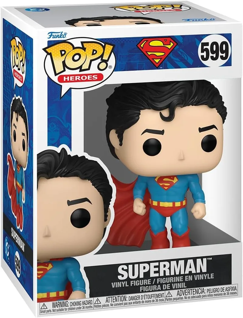 Funko ▫️ Pop! Heroes: DC - Super-Homem - Figura de vinil colecionável - Ideia para presente - Mercadoria oficial - Brinquedos para crianças e adultos - Modelo de figura colecionável e de exposição