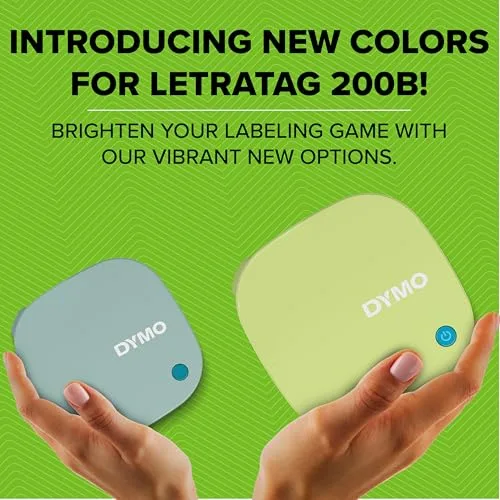 DYMO ▫️ LetraTag 200B Bluetooth - Etiquetadora | Impressora de etiquetas compacta | Liga-se através da tecnologia sem fios Bluetooth | Inclui 1 fita de etiquetas de papel branco | Amarelo Pistácio 2