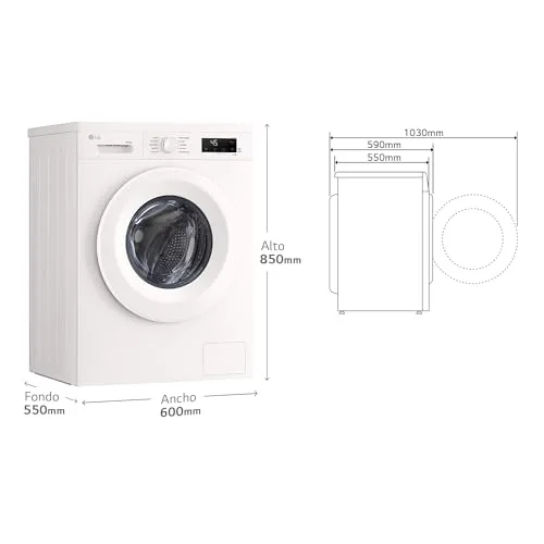 LG ▫️ W4X1085NWH - Máquina de lavar e secar roupa com tecnologia Inverter Direct Drive, 8/5 kg, 1400 rpm, 6 Motion, Vapor Steam, Wi-Fi ThinQ, classificação A (lavagem) e E (secagem), Série 140, branca 2