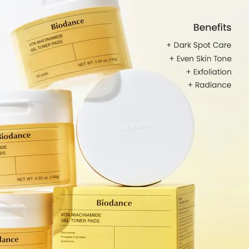 Biodance ▫️ Vita Niacinamide Gel Toner Pads - Discos tonificantes para manchas escuras e tom de pele uniforme - Discos esfoliantes suaves com vitamina C - Cosméticos coreanos - 60 unidades (140 g) 4