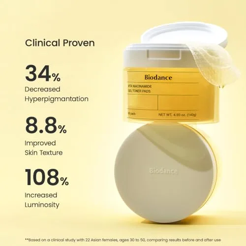Biodance ▫️ Vita Niacinamide Gel Toner Pads - Discos tonificantes para manchas escuras e tom de pele uniforme - Discos esfoliantes suaves com vitamina C - Cosméticos coreanos - 60 unidades (140 g) 7