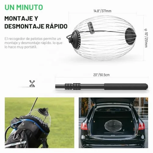 NEEWER ▫️ Recolhedor de Bolas de Ténis com Funil, Recolhedor Telescópico de Bolas de Golfe com Rodas e Recolhedor de Bolas de Pickleball, Saco de Transporte em Poliéster para Ténis, Golfe e Pickleball, Prático, TB01S+TB01B 2