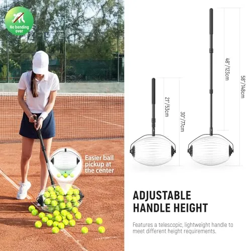 NEEWER ▫️ Recolhedor de Bolas de Ténis com Funil, Recolhedor Telescópico de Bolas de Golfe com Rodas e Recolhedor de Bolas de Pickleball, Saco de Transporte em Poliéster para Ténis, Golfe e Pickleball, Prático, TB01S+TB01B 3