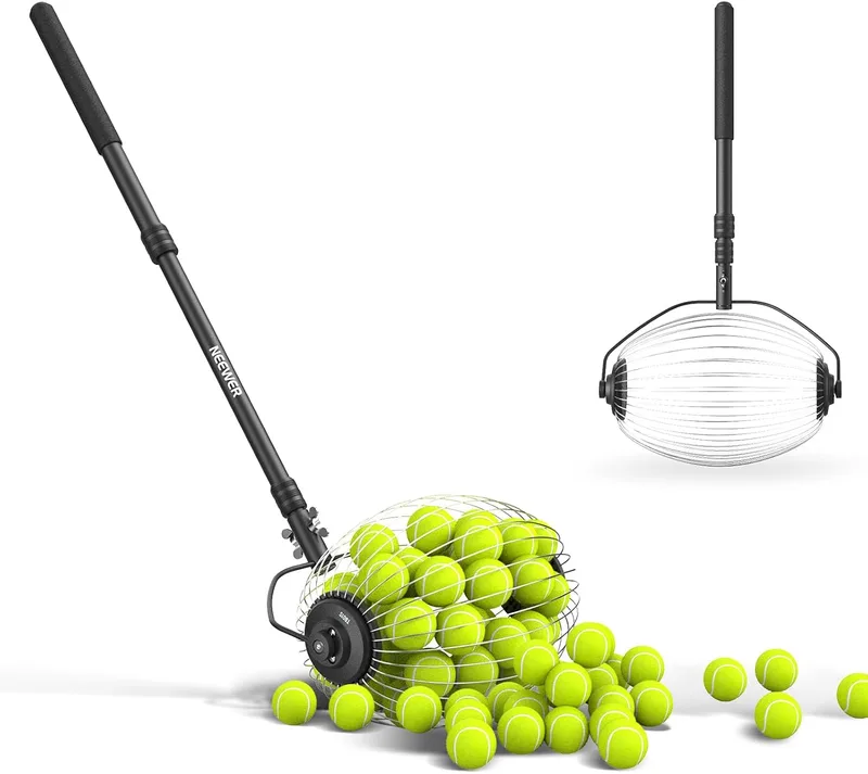 NEEWER ▫️ Recolhedor de Bolas de Ténis com Funil, Recolhedor Telescópico de Bolas de Golfe com Rodas e Recolhedor de Bolas de Pickleball, Saco de Transporte em Poliéster para Ténis, Golfe e Pickleball, Prático, TB01S+TB01B