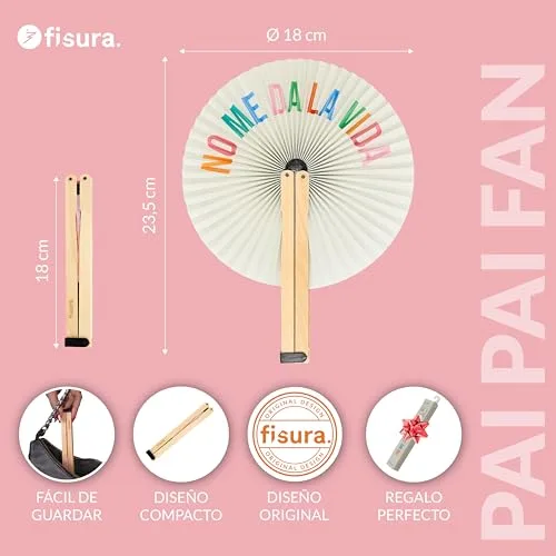 Fisura ▫️ Leque dobrável com a mensagem «não tenho paciência». Leque dobrável original em papel. Pai pai multicolorido. Lembreza de casamento para os convidados. Presente para festas ou cerimónias. 2