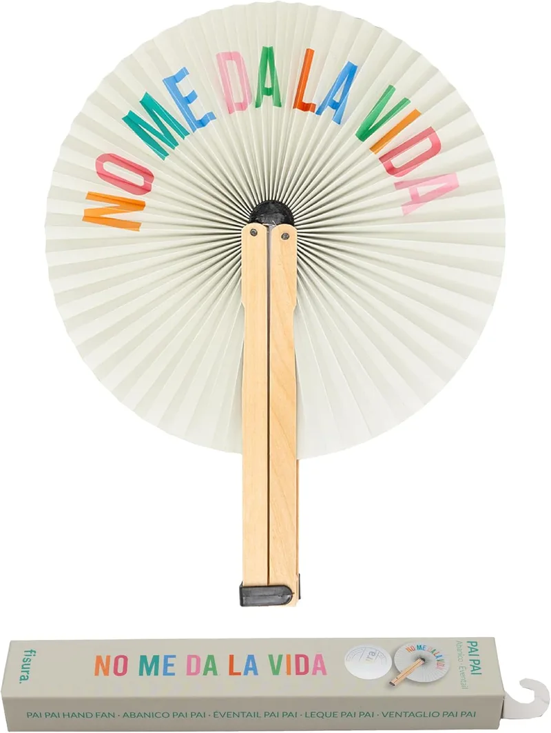 Fisura ▫️ Leque dobrável com a mensagem «não tenho paciência». Leque dobrável original em papel. Pai pai multicolorido. Lembreza de casamento para os convidados. Presente para festas ou cerimónias.