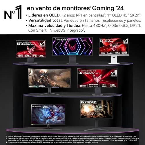 LG ▫️ Monitor Ultragear Gaming 45GX90SA-B - 45'', OLED, WQHD, 240 Hz, 1 ms 2