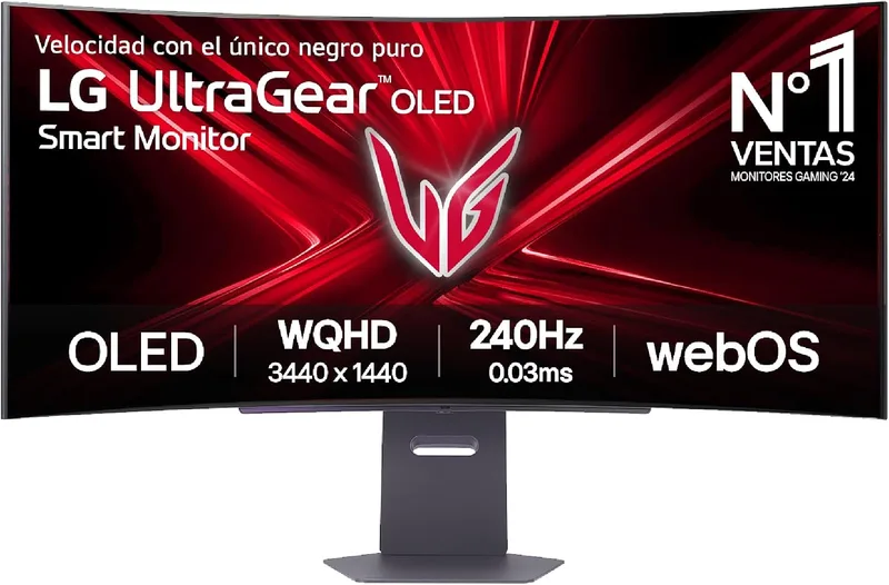 LG ▫️ Monitor Ultragear Gaming 45GX90SA-B - 45'', OLED, WQHD, 240 Hz, 1 ms