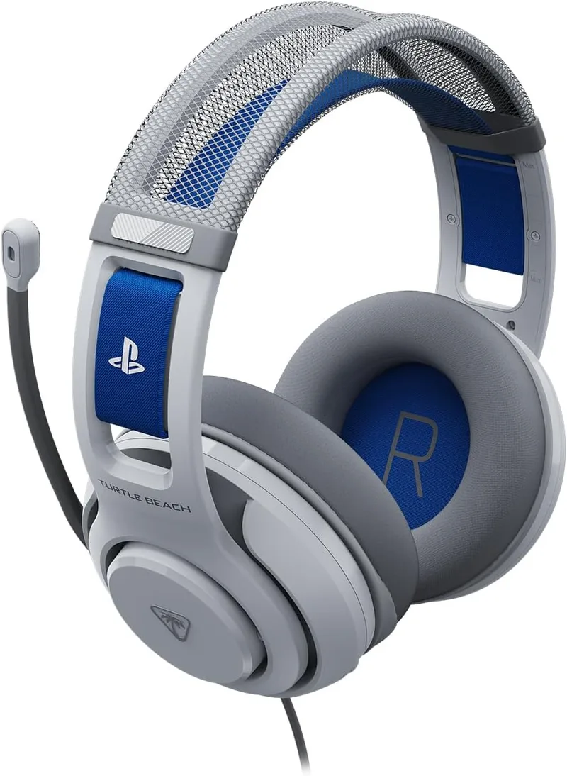 Turtle Beach ▫️ Atlas 200 White Officially Licensed Wired Gaming Headset para PlayStation, PS5, PS4, drivers Nanoclear de 50 mm, microfone com função Mute quando dobrado
