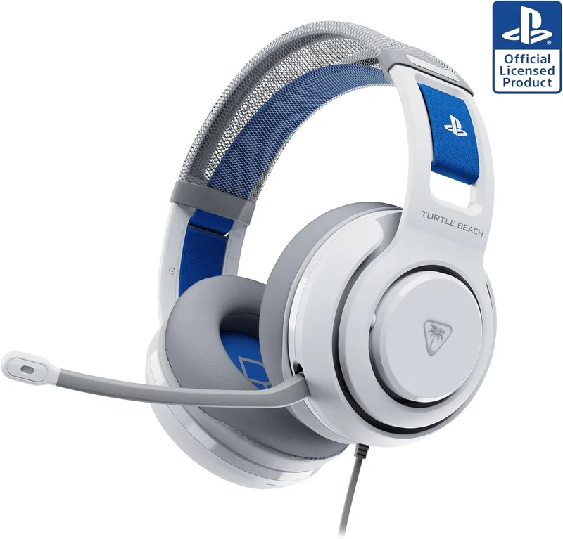 Turtle Beach ▫️ Atlas 200 White Officially Licensed Wired Gaming Headset para PlayStation, PS5, PS4, drivers Nanoclear de 50 mm, microfone com função Mute quando dobrado