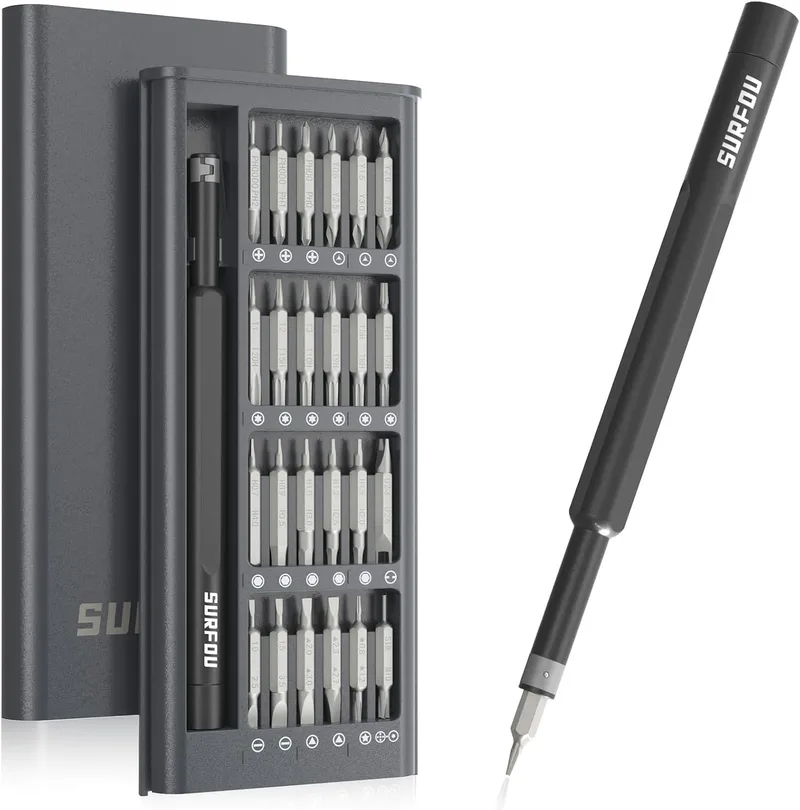 SURFOU ▫️ Conjunto de chaves de fenda de precisão 49 em 1, kit de ferramentas portátil com pequenos bits de chave de fenda magnética para iPhones, Switch, PS4, PS5, Xbox, PC, Mac, laptop, computador, óculos