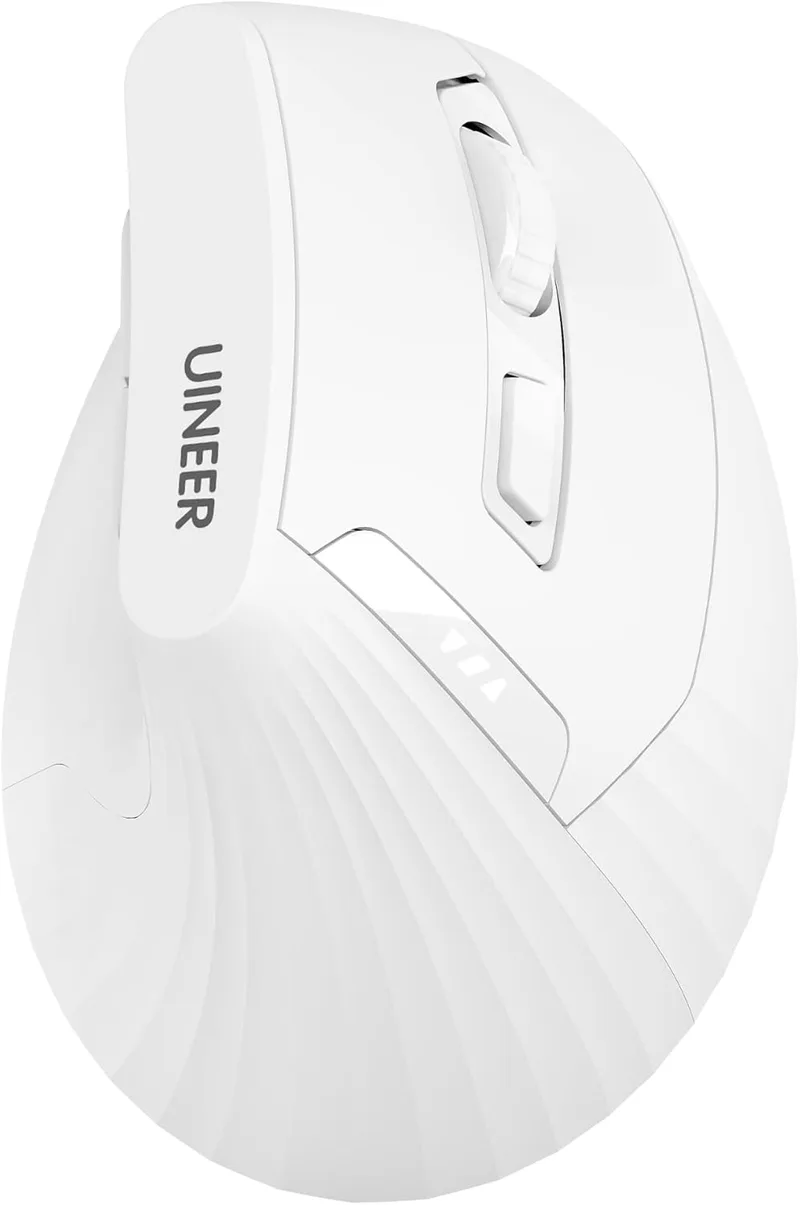 Uineer ▫️ Rato Ergonómico Sem Fios, Rato Bluetooth Multi-Device (2.4G + BT4.0/BT5.0), 4 dpi Ajustável, Conforto e Redução do Stress no Pulso, Ideal para Casa, Escritório e Utilização no Escritório