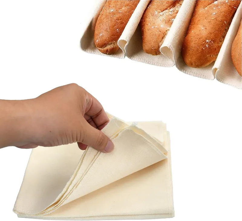 Hnonoxy ▫️ Conjunto de 3 panos de fermentação para pão, reutilizáveis, em linho para massa, linho para cozedura – fáceis de limpar, toalha para fermento de pão para os amantes da panificação caseira que querem fazer baguetes (75 cm x 45 cm)