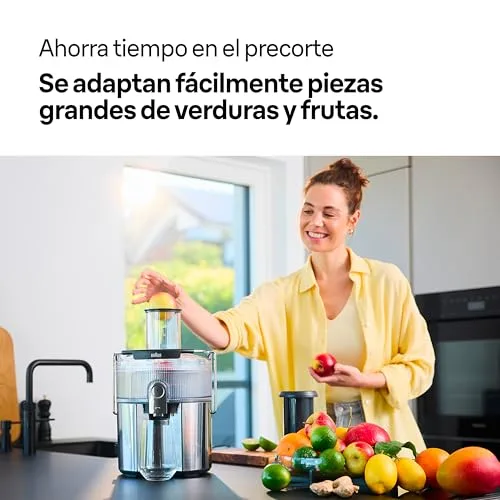 Braun ▫️ MultiJuice 7 SJ7000, Liquidificador com tecnologia ColdXtract, bocal de 75 mm, recipiente de 2 l, sistema anti-gotejamento, sistema de segurança quádruplo, filtro em aço inoxidável, 1000 W, cinzento 6