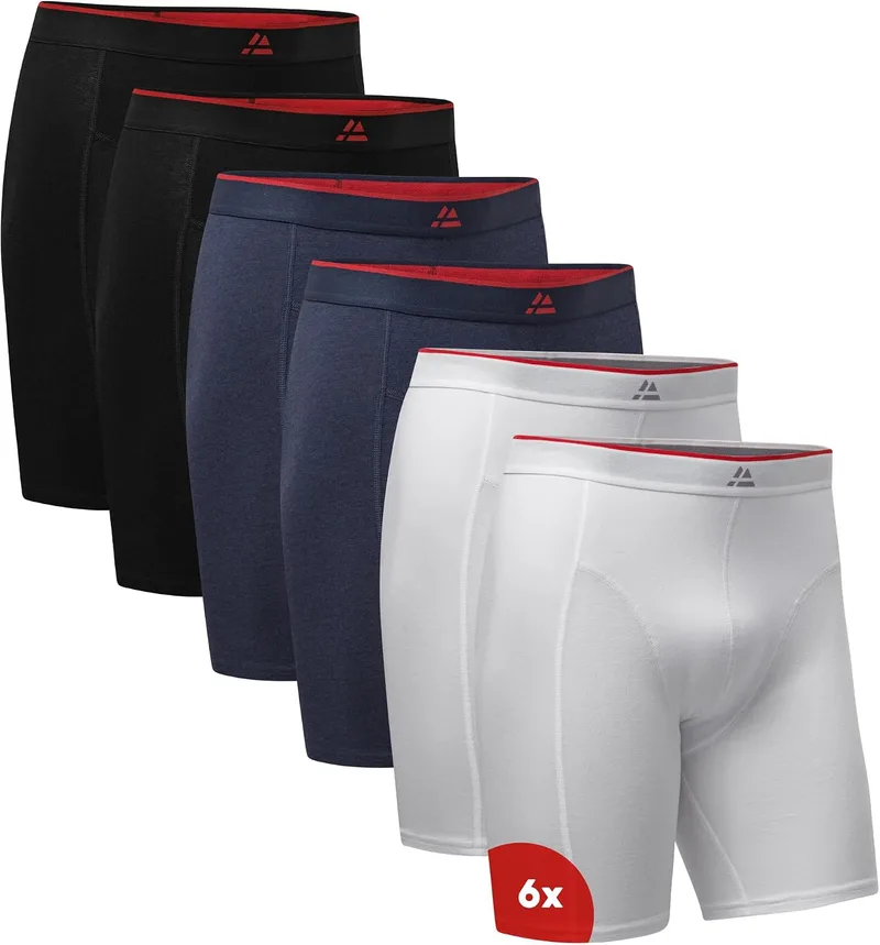 DANISH ENDURANCE ▫️ Cuecas boxer de bambu extra compridas, embalagens de 3 e 6 unidades