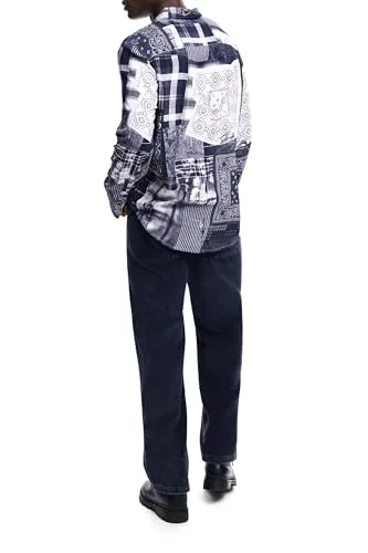 Desigual ▫️ Camisola CAM_Blue Patch para homem (pacote de 1) 2