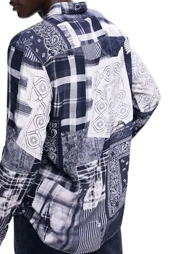 Desigual ▫️ Camisola CAM_Blue Patch para homem (pacote de 1) 3