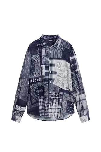Desigual ▫️ Camisola CAM_Blue Patch para homem (pacote de 1) 5