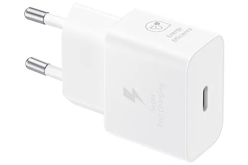 Samsung ▫️ Carregador USB-C adaptador de corrente ultrarrápido de 25 W, carregamento rápido, carregador original sem cabo, cor branca 3