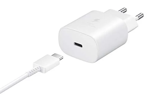 Samsung ▫️ Carregador USB-C adaptador de corrente ultrarrápido de 25 W, carregamento rápido, carregador original sem cabo, cor branca 4
